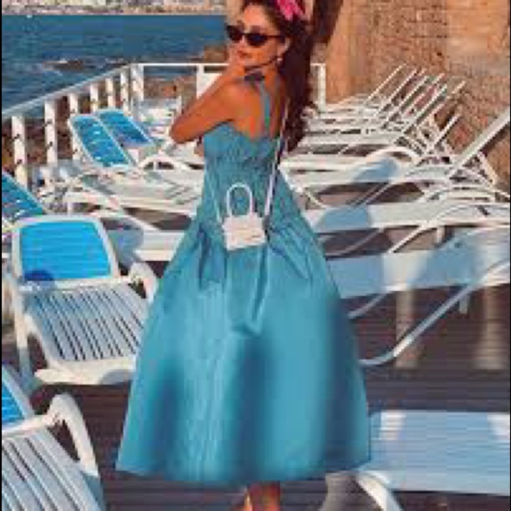 Zara Blue Taffeta Dress